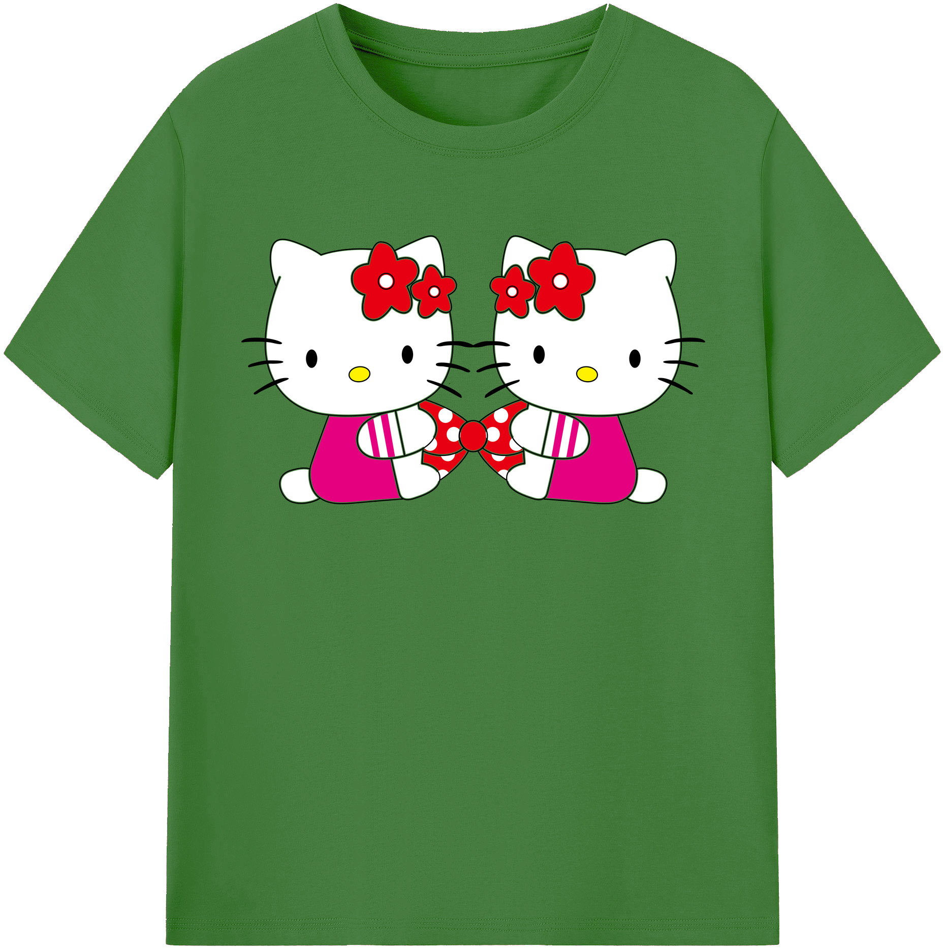 （画像用） Hello Kitty ハローキティ レディースカジュアルプリントTシャツ（綿100％）